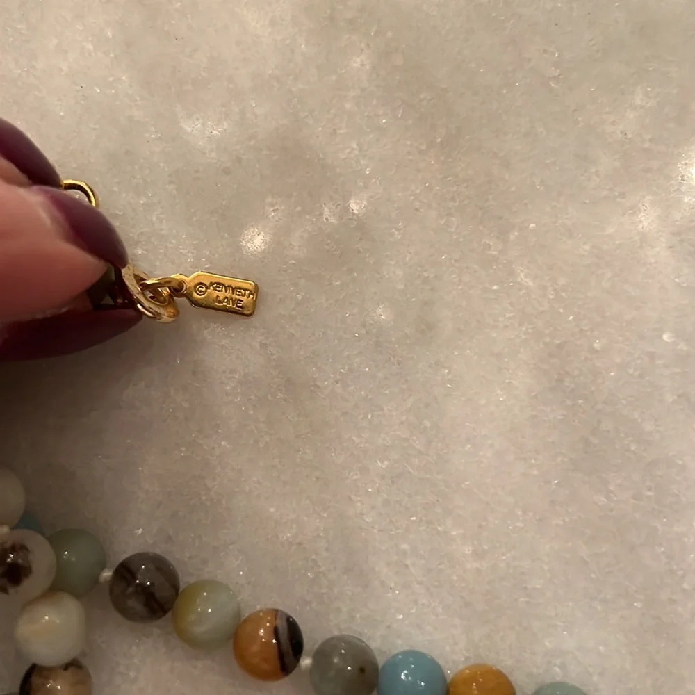 Kenneth Jay Lane Turquoise Beaded Tassel Necklace - Picture 5 of 5